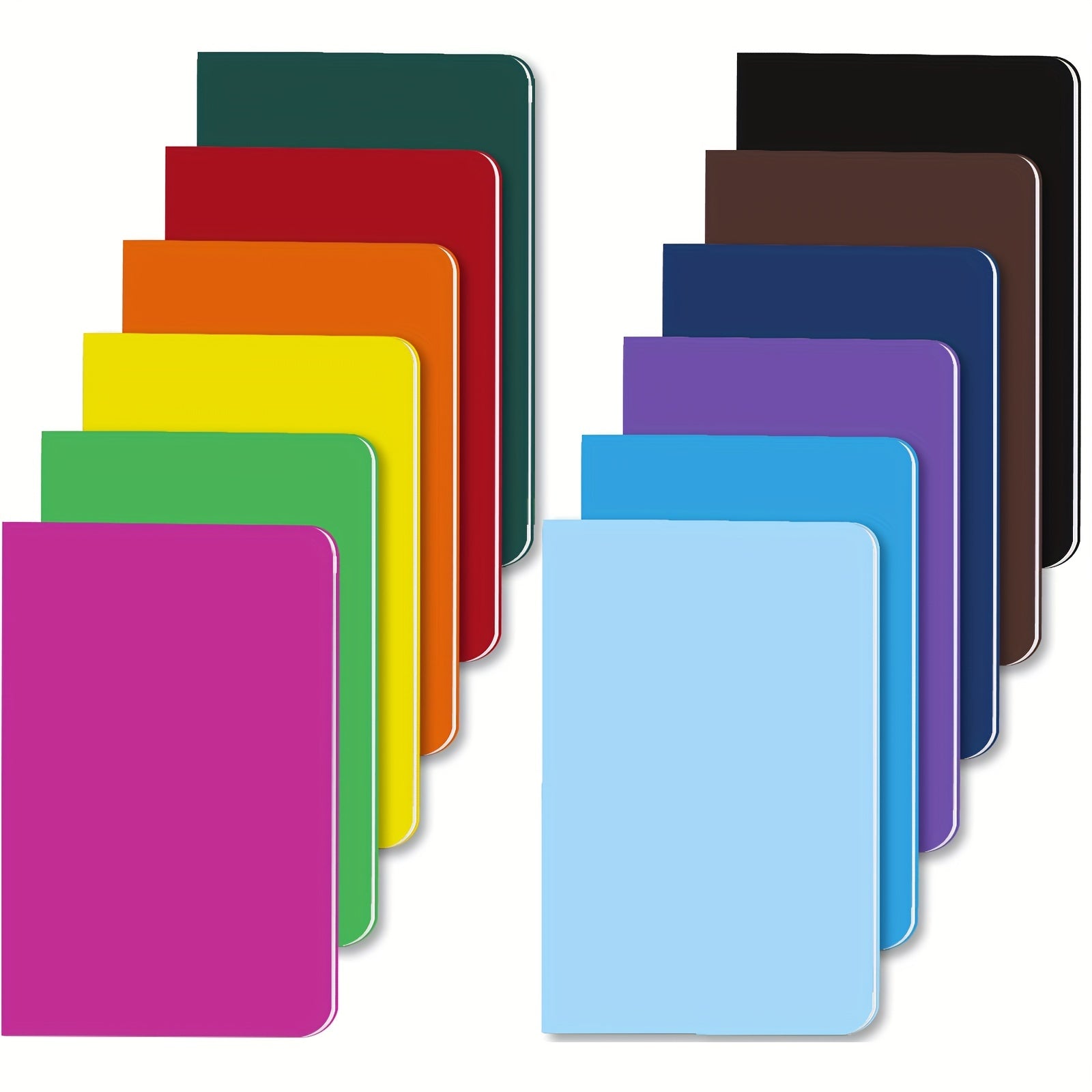 12 Pack Mini Notebooks 8.89x13 Mini Journals - Small Pocket Notebook Set