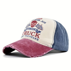 Creative Graffiti Print Baseball Cap Washed Distressed Hat