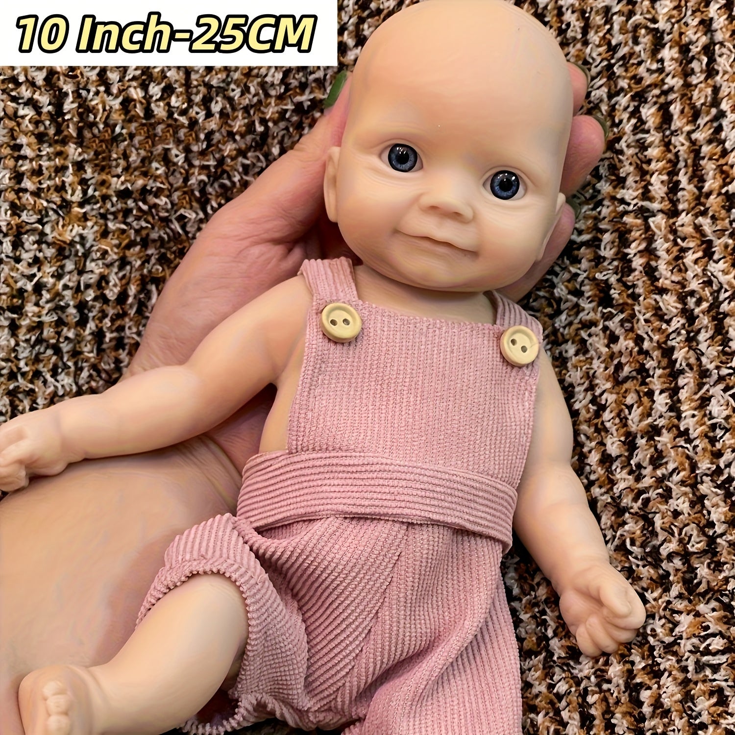 10 Inch Unpainted Silicone Reborn Girl Doll Soft & Washable with Pink Trousers