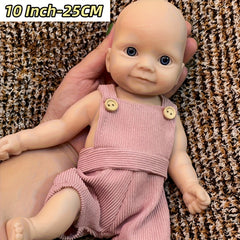 10 Inch Unpainted Silicone Reborn Girl Doll Soft & Washable with Pink Trousers