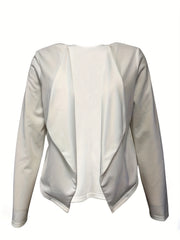 Long Sleeve Open Front Casual Jacket Women's Clothing