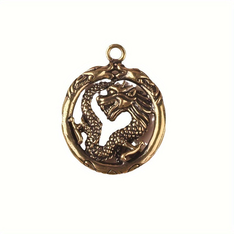 Brass Chinese Dragon Keychain Antique Bag Purse Decoration