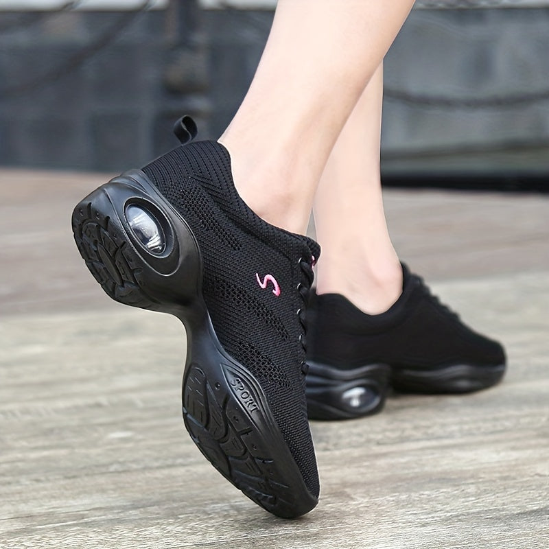 Women's Arch Support Jazz Dance Shoes Lace Up Mesh Sneakers