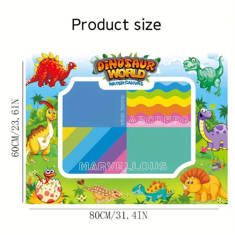 Kids Watercolor Canvas Painting Set - Dinosaur & Vehicle Designs - Ages 3+