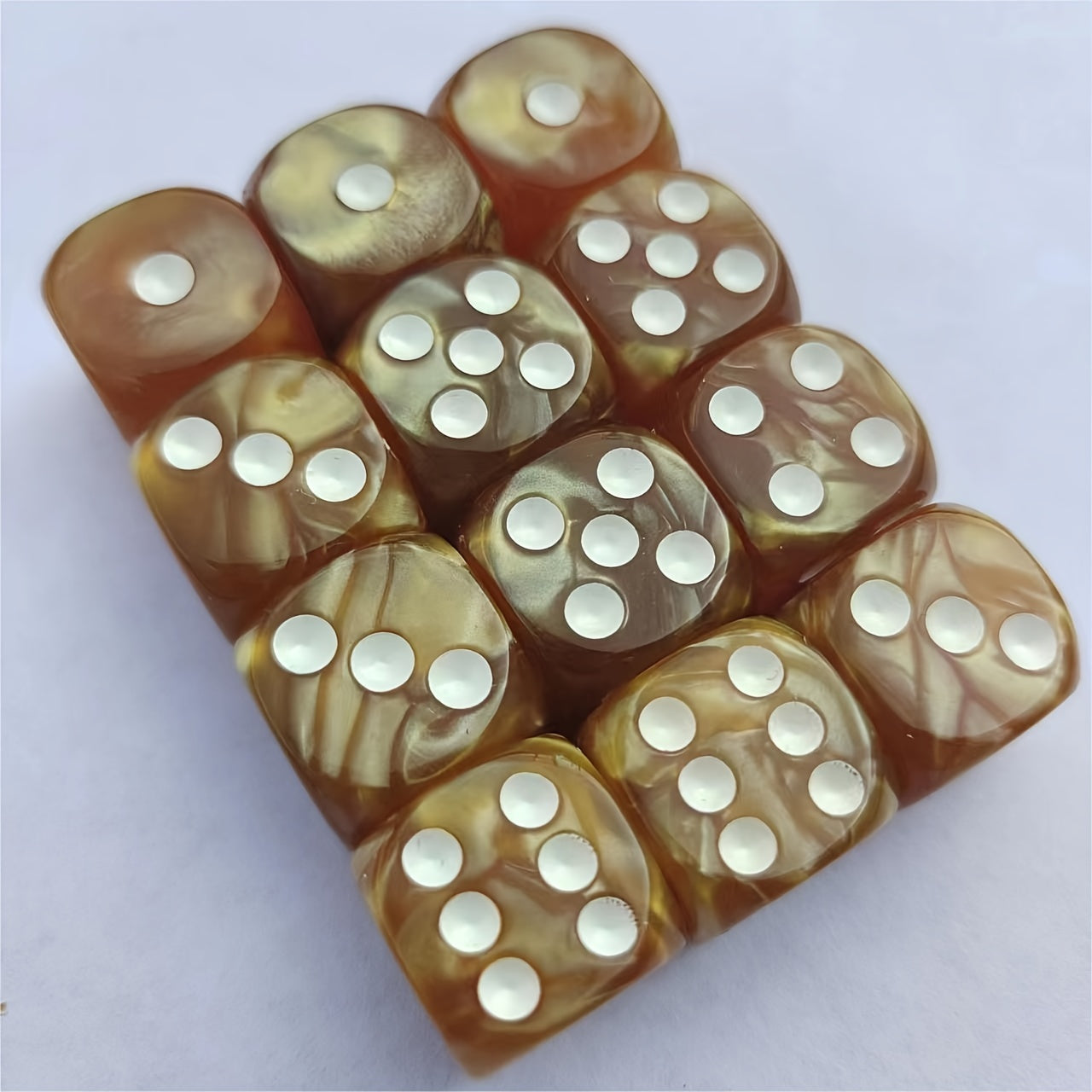 12 Colorful 16mm D6 Funny Dice Set for Games & Parties