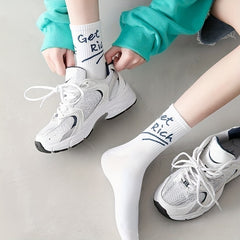 Letter Graffiti Print Socks for Women