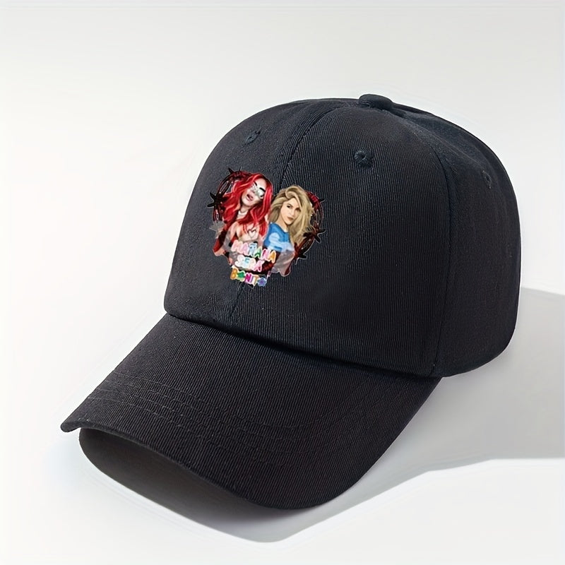 Cartoon Girl Print Baseball Cap Y2K Dad Hat