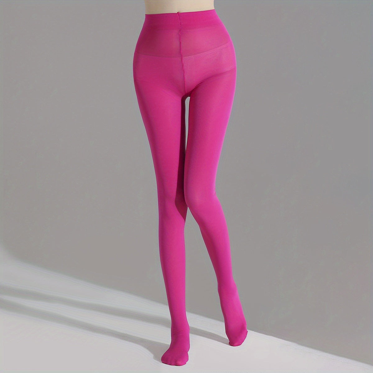 Solid Slim Tights High Waist Smooth Stretch Pantyhose