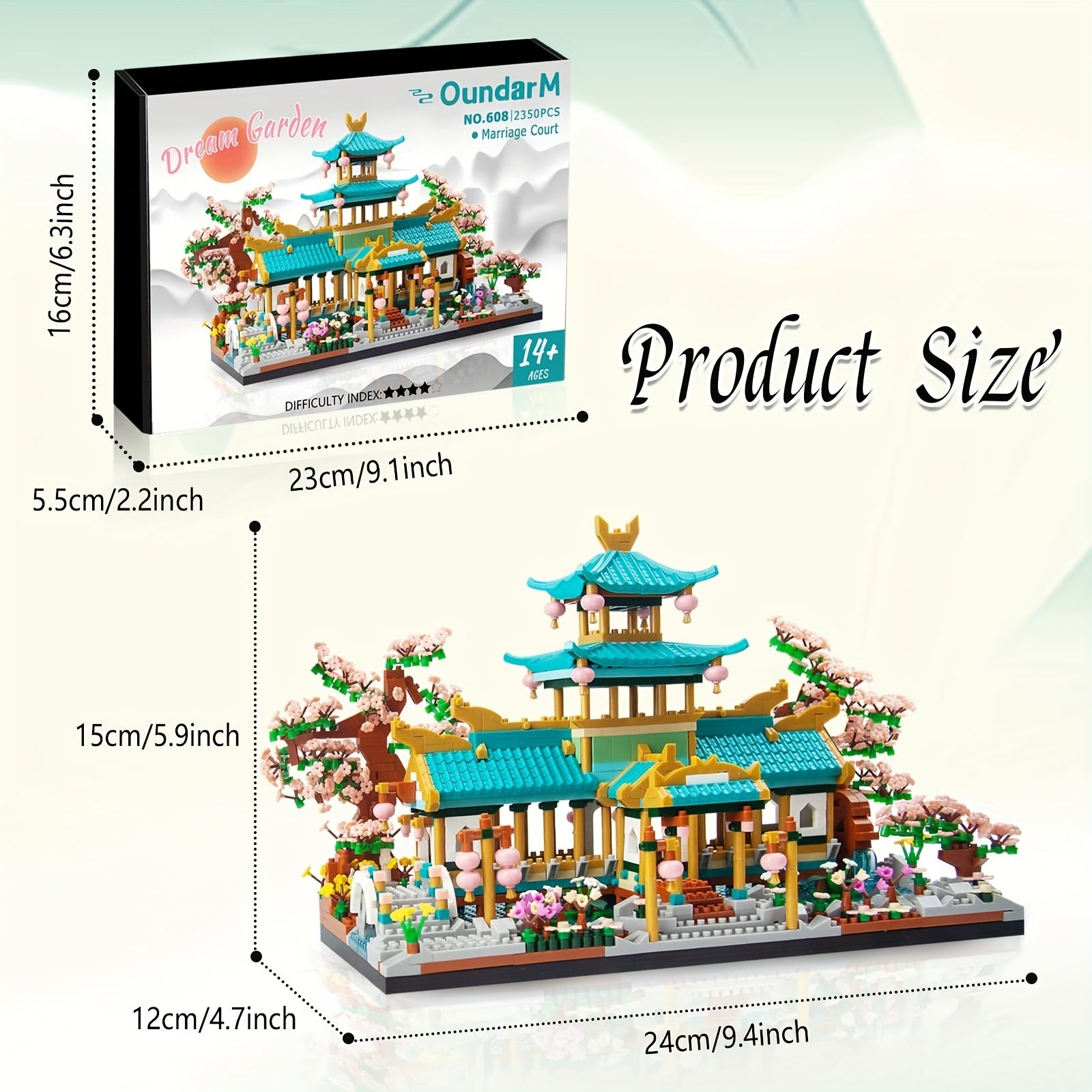 Micro Block Mini Chinese Garden Building Set Sakura Botanical Collection