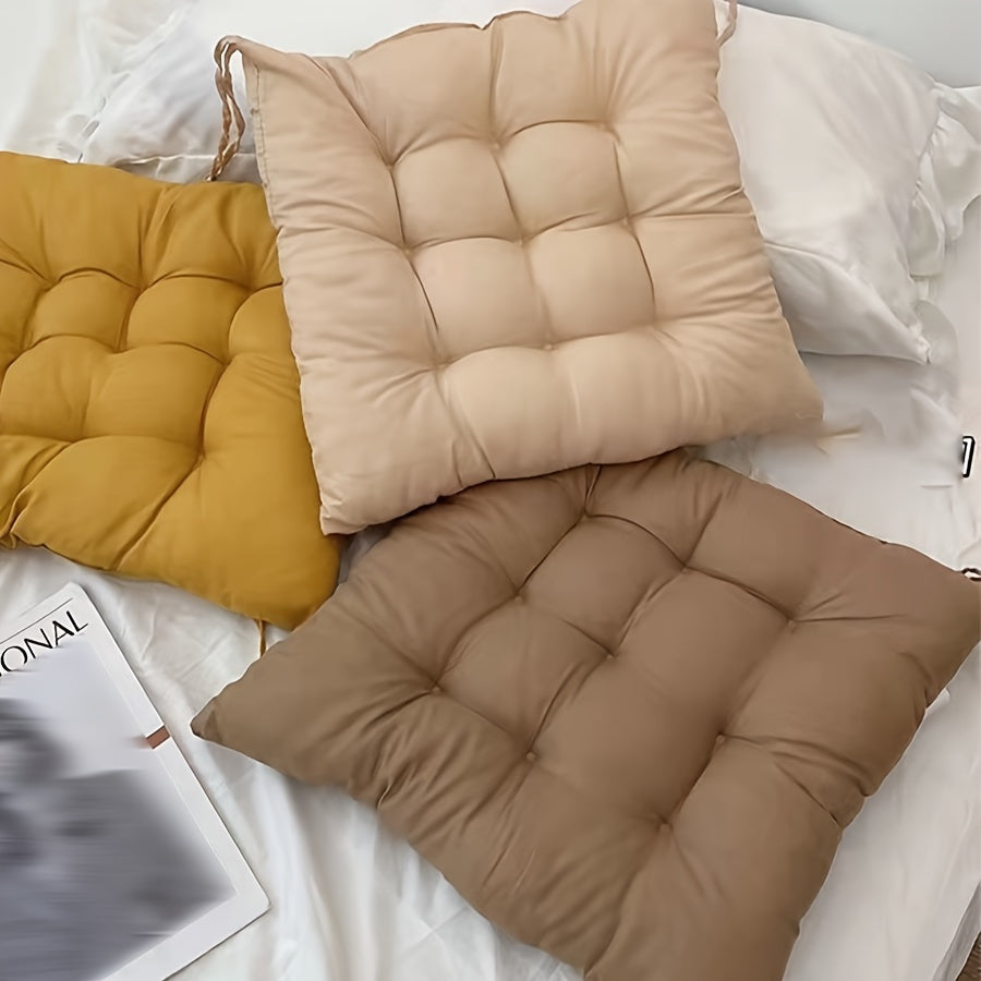 Soft Corduroy Cushion with Non-Slip Strap for Dining Office Sofa Bedroom