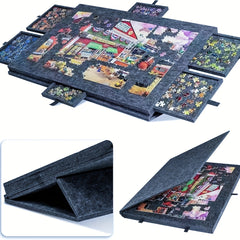 Portable Puzzle Mat with 1000pcs Thick Felt Board and Stand
