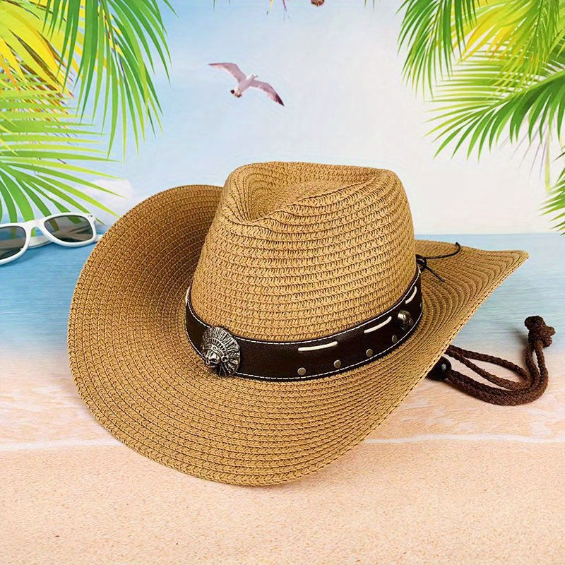 Skull Head Grass Hat Sunshade Straw Hat Travel Seaside Unisex