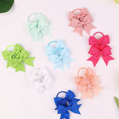 40pcs Children's Bow Leather Hairbands Hair Rings 5.08 cm Bow Bands