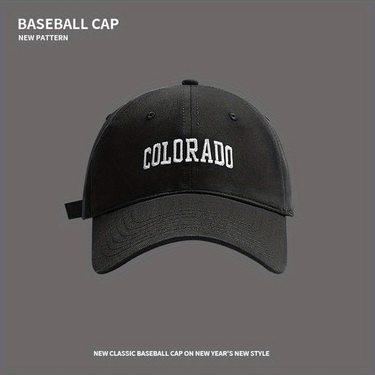 COLORADO Embroidery Baseball Cap Solid Cotton Sun Hat Unisex Adjustable