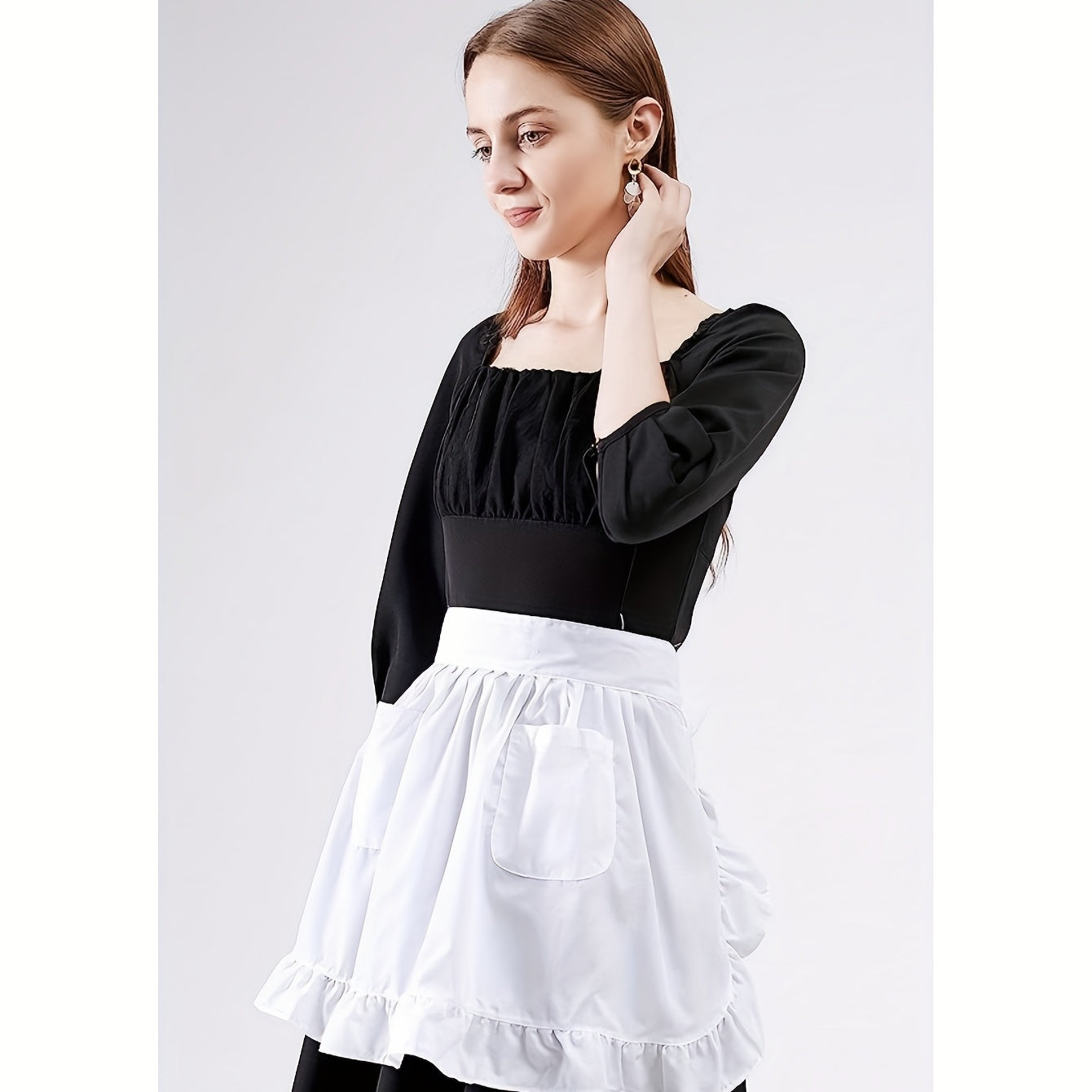 Waterproof Polyester Apron for Waiters and Chefs, Stain Resistant Half