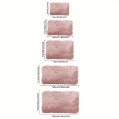 Pink Faux Wool Plush Mat for Living Room Coffee Table Sofa Rug