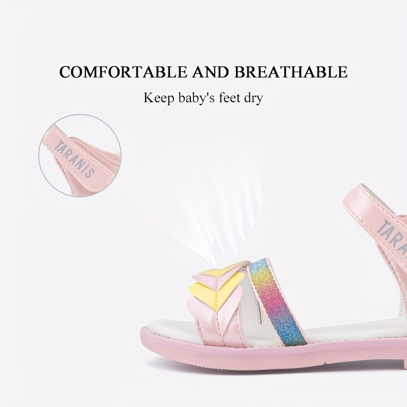 TARANIS Girls Open Toe Flat Ankle Strappy Sandals