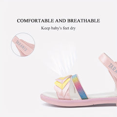TARANIS Girls Open Toe Flat Ankle Strappy Sandals