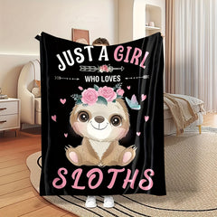Winter Warm Blanket Sloth Pattern for Home Car Office Outdoor Travel Use