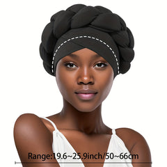 Big Braid Twist Turban Cap Solid Head Wraps Lightweight