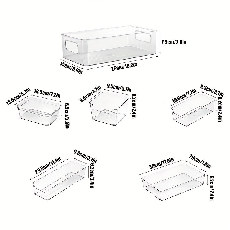 Clear Desktop Drawer Storage Box for Cosmetics Makeup Jewelry Cutlery Food