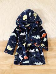 Kids' Animal Flannel Bathrobe Home Wear Plush Clothes