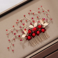 Chinese Red Wedding Hair Accessories Set