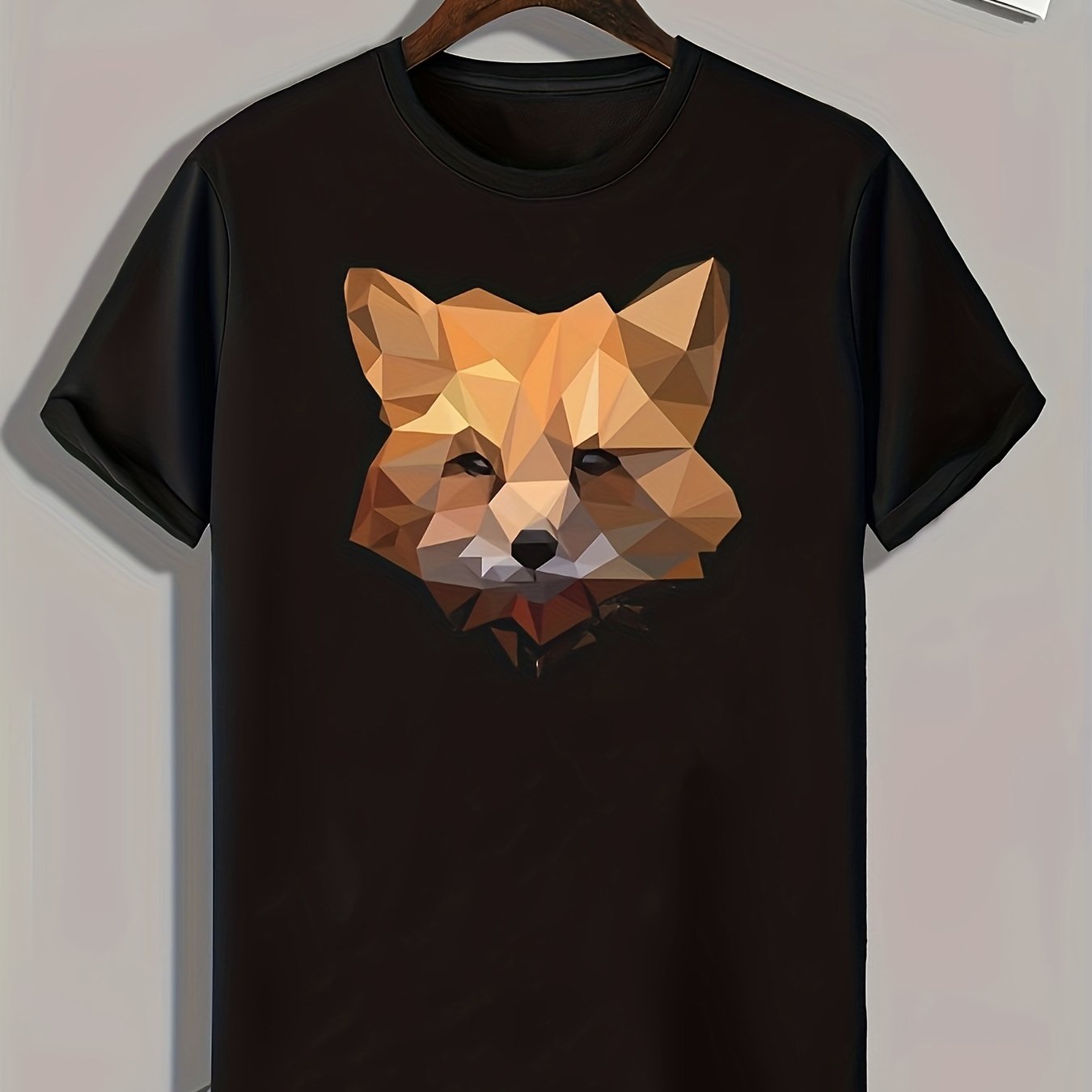 Fox Pattern Print Men's Sports T-shirt Graphic Tee