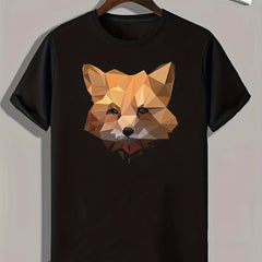 Fox Pattern Print Men's Sports T-shirt Graphic Tee