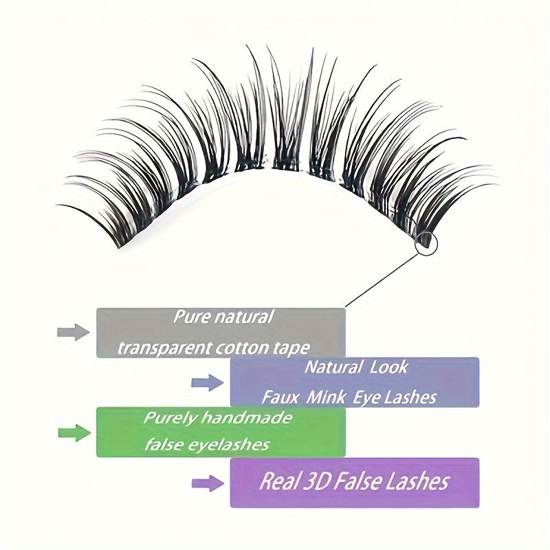 5 Pairs Faux Mink Cat Eye Effect 3D Fluffy False Eyelashes