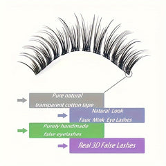 5 Pairs Faux Mink Cat Eye Effect 3D Fluffy False Eyelashes