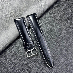Hand Stitched Horsehide Leather Watch Strap 18-22mm Quick Release Spring Bars