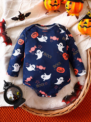 Ghost Pumpkin Romper Baby Spring Autumn Long Sleeve Onesie