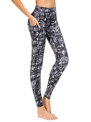 Women's Print High Waist Yoga Pants with Pockets