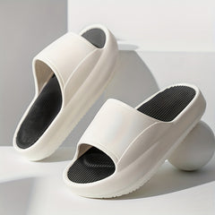 Men's Block Slip On Platform Slides Unisex Open Toe Slippers