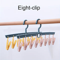8 Clip Contrast Plastic Storage Hanger for Socks Underwear Hats