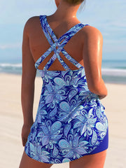 Paisley Print Tank Top & Shorts Swimsuit Set