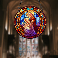 14" Jesus Acrylic Window Suncatcher Stained Panel Hanging Decor