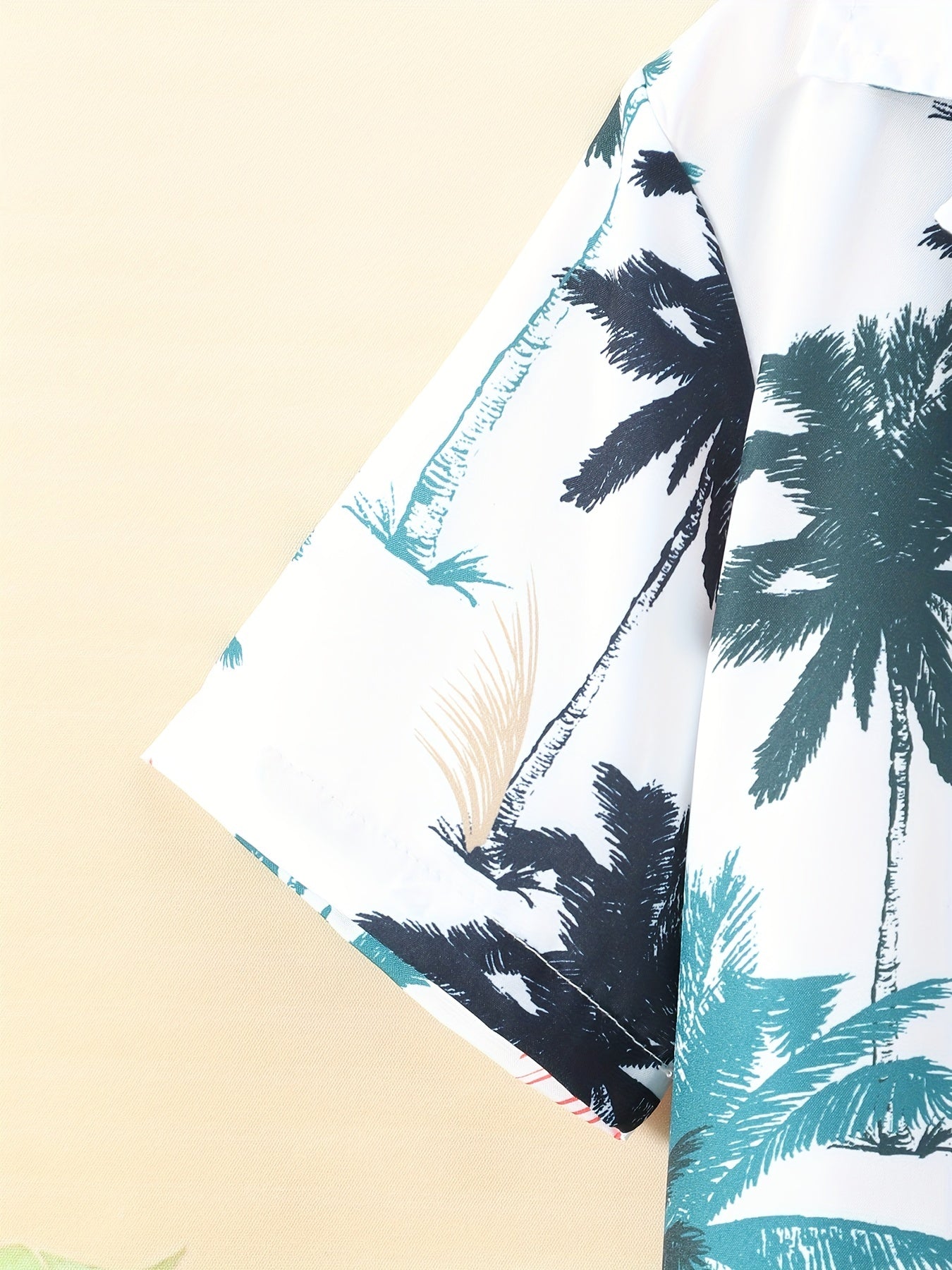 Boys Coconut Tree Print Button Down Shirt