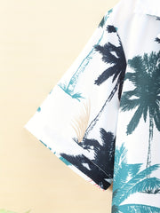 Boys Coconut Tree Print Button Down Shirt