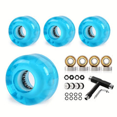 4pcs Flashing Skateboard Wheels 54mm with Tools - Fish Board & Pro Skateboard