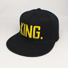 King And Queen 3D Embroidered Snapback Caps Hip Hop Style Hats