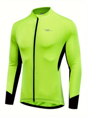 Men's Outdoor Sports Block Zipper Shirt Long-sleeved Top
