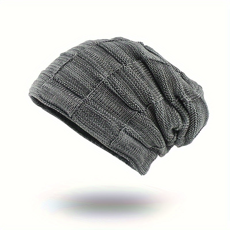 Winter Velvet Lined Beanie Hat for Men Women