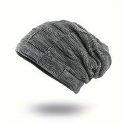Winter Velvet Lined Beanie Hat for Men Women