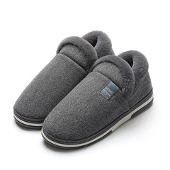 Men's Warm Fleece Round Toe Slippers Non-slip Home Shoes