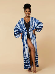 Tie Dye Long Sleeve Boho Cover Up Robe