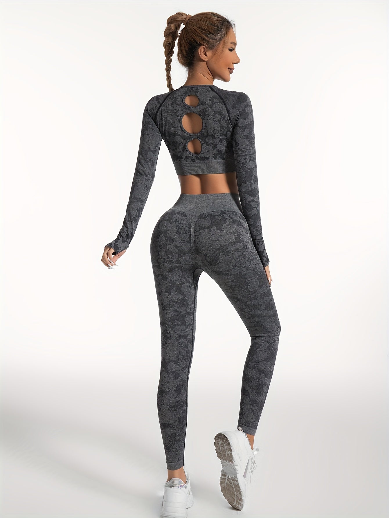 Camouflage Yoga Workout Set Top & Leggings Suit Women's Activewear