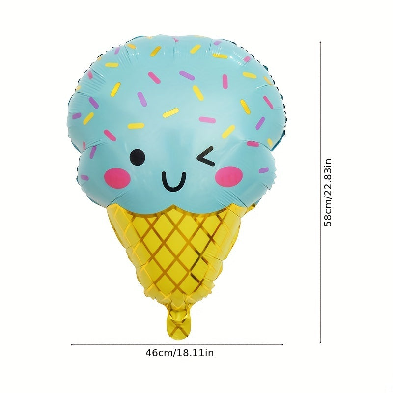 9Pcs Ice Cream Balloons Set Large Foil Mylar Balloons for Ice Cream Party Decor