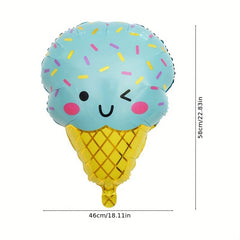 9Pcs Ice Cream Balloons Set Large Foil Mylar Balloons for Ice Cream Party Decor